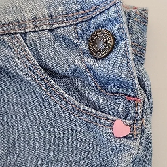 Souris Mini Girl Short Denim Overalls Jumpsuit - Picture 6 of 9